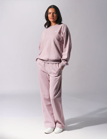 Russell Athletic Australia Women's Manhattan R Logo Wide Leg Track Pants- Rosey True Since 1902