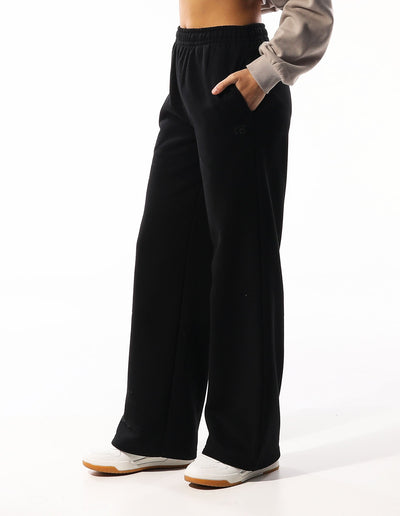 Women's R Logo Wide Leg Pant - Black