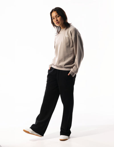 Women's R Logo Wide Leg Pant - Black