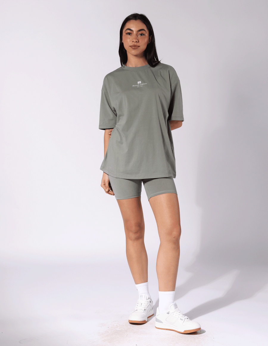 Russell Athletic Australia Women's R Logo Bike Short - Shadow Green True Since 1902