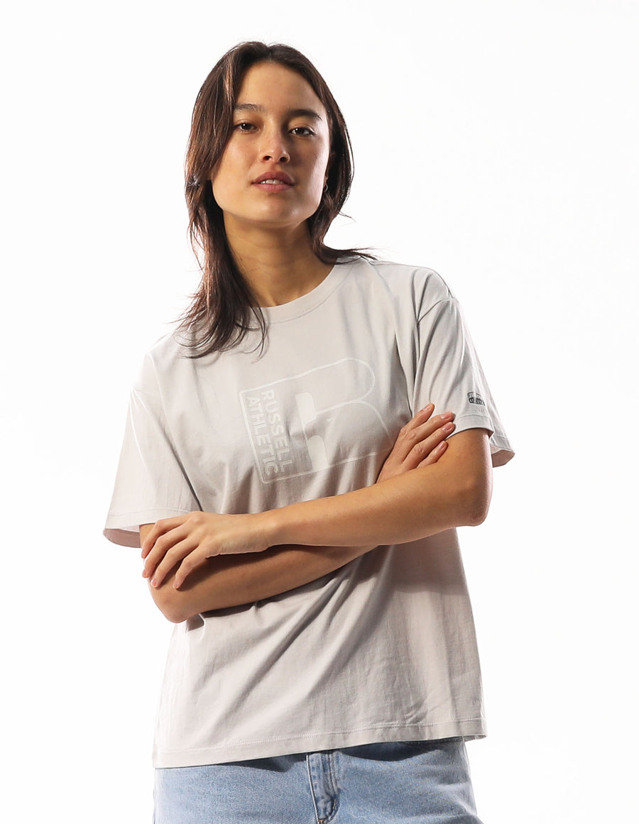 Russell Athletic Australia Women's Originals Inlay Logo Tee - Antarctica True Since 1902
