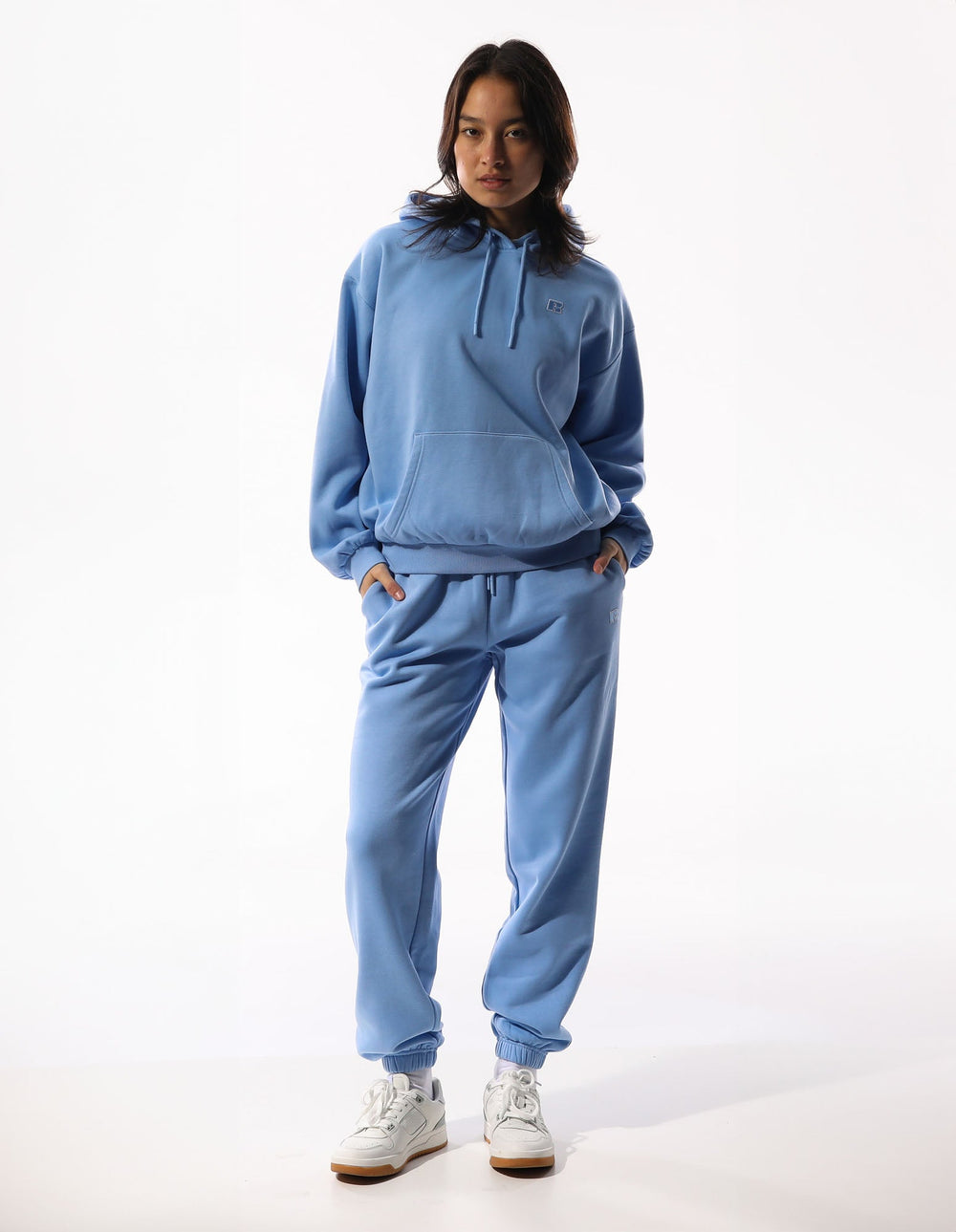Russell Athletic Australia Womens R Logo Hoodie - Clear Blue Sky True Since 1902