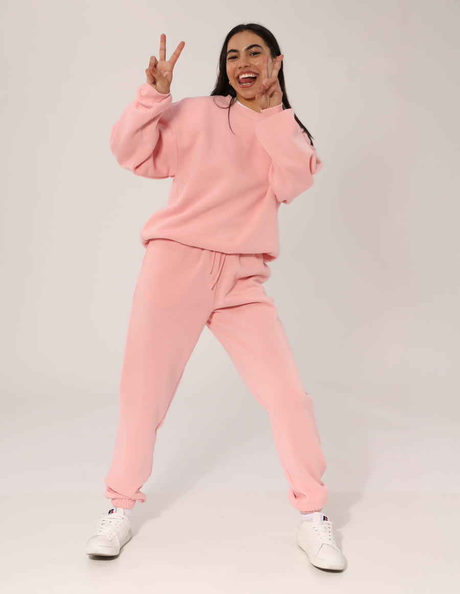 Russell Athletic Australia Women's R Logo Crew - Quartz Pink True Since 1902