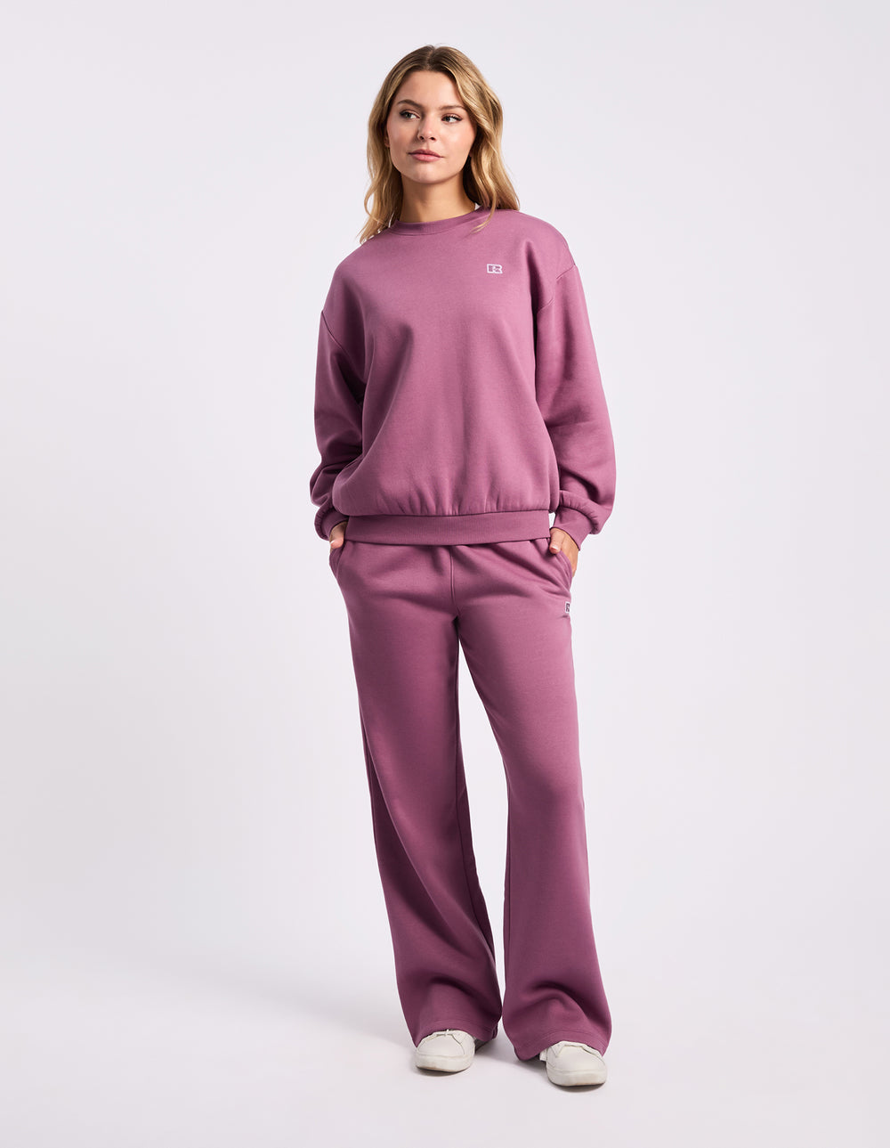 R Logo Fleece Womens Crew - Tulipwood