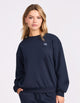 R Logo Fleece Womens Crew - Michigan Navy