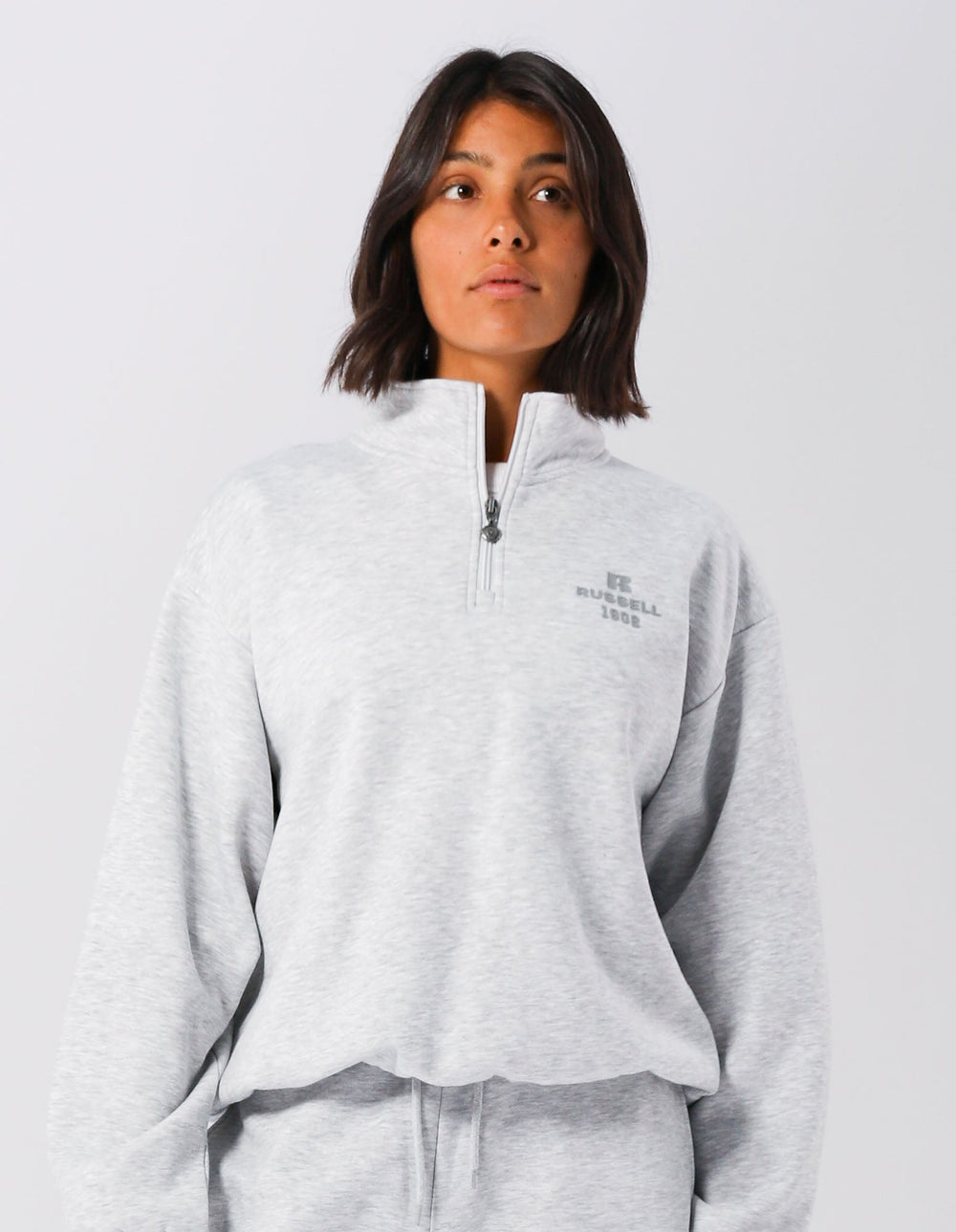 Russell Athletic Australia 1902 Trio Women's Quarter Zip - Light Marle True Since 1902