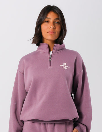 Russell Athletic Australia Womens 1902 Trio Quarter Zip - Elderberry True Since 1902