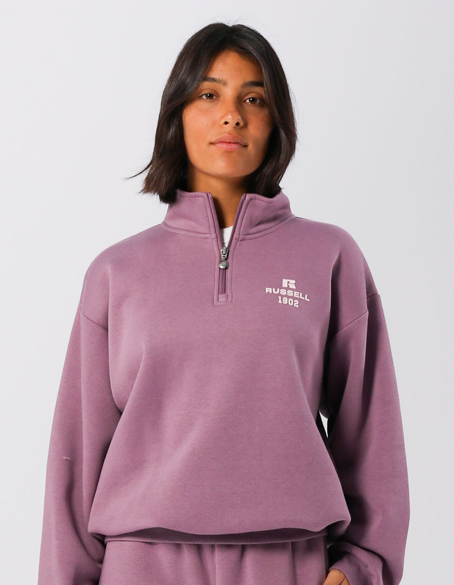Russell Athletic Australia Womens 1902 Trio Quarter Zip - Elderberry True Since 1902