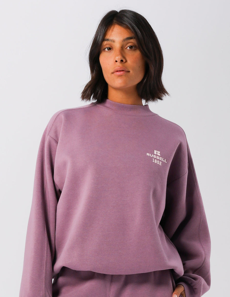 Russell Athletic Australia Womens 1902 Trio Mock Neck - Elderberry True Since 1902
