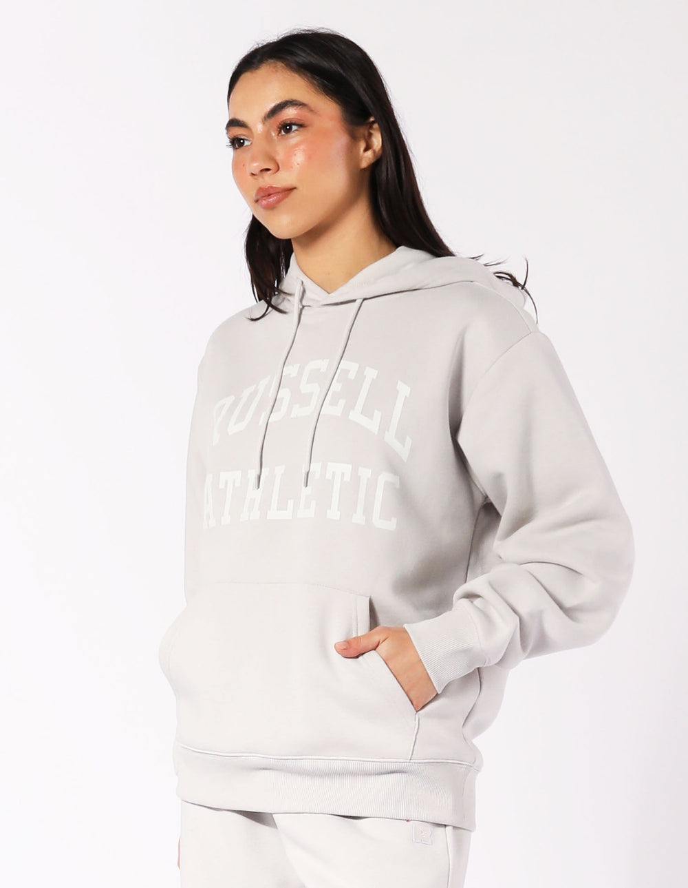 Russell Athletic Australia Womens Arch Logo Hoodie - Antarctica White True Since 1902
