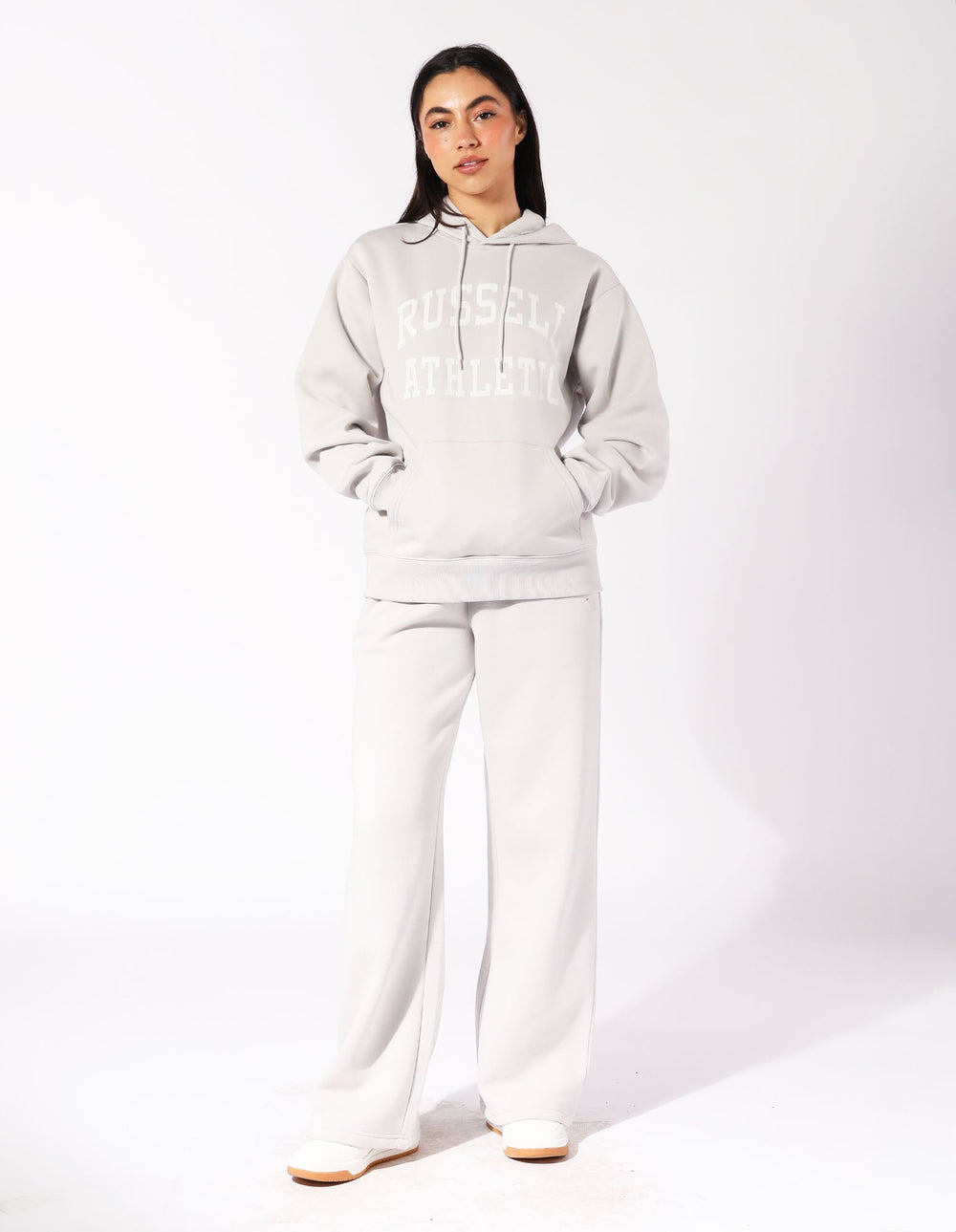 Russell Athletic Australia Womens Arch Logo Hoodie - Antarctica White True Since 1902