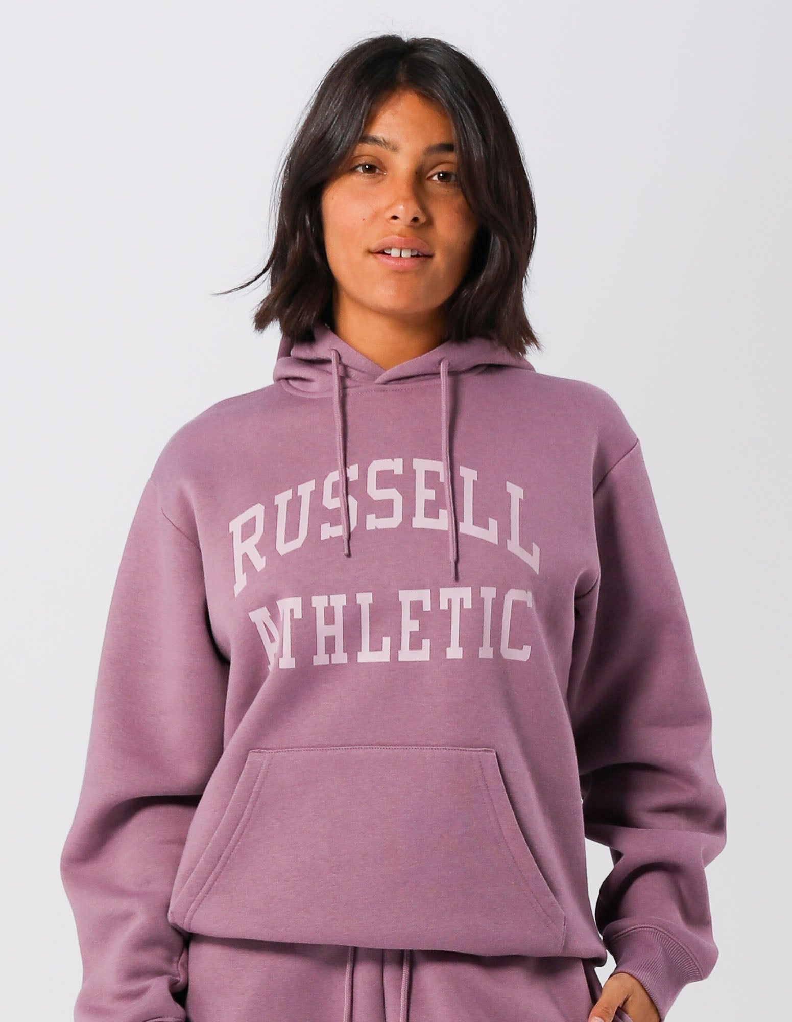 Russell Athletic Australia Womens Arch Logo Hoodie - Elderberry True Since 1902