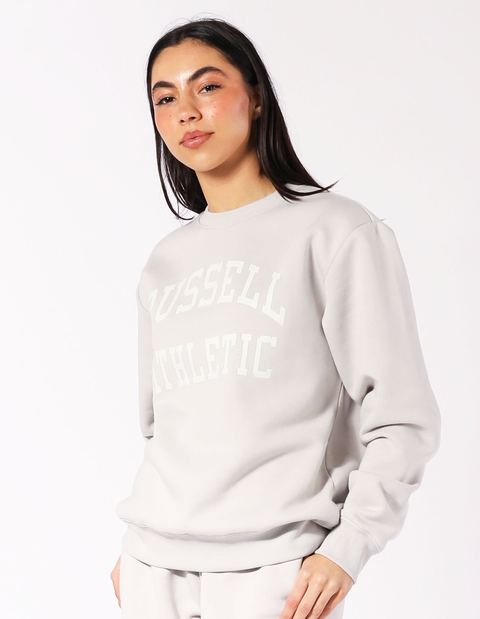 Russell Athletic Australia Women's Arch Logo Crew - Antarctica White True Since 1902