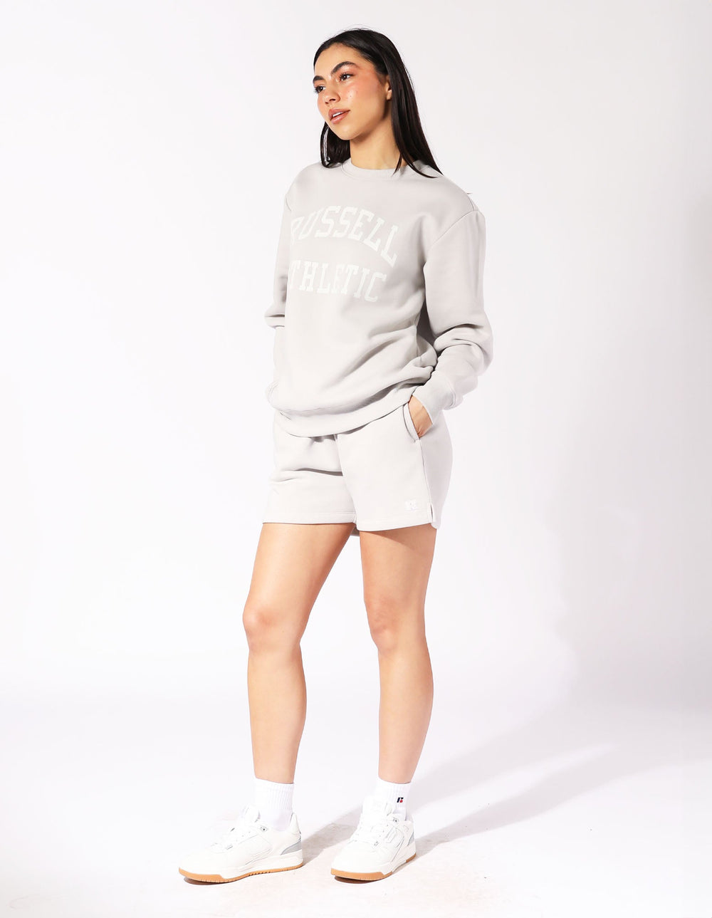 Russell Athletic Australia Women's Arch Logo Crew - Antarctica White True Since 1902