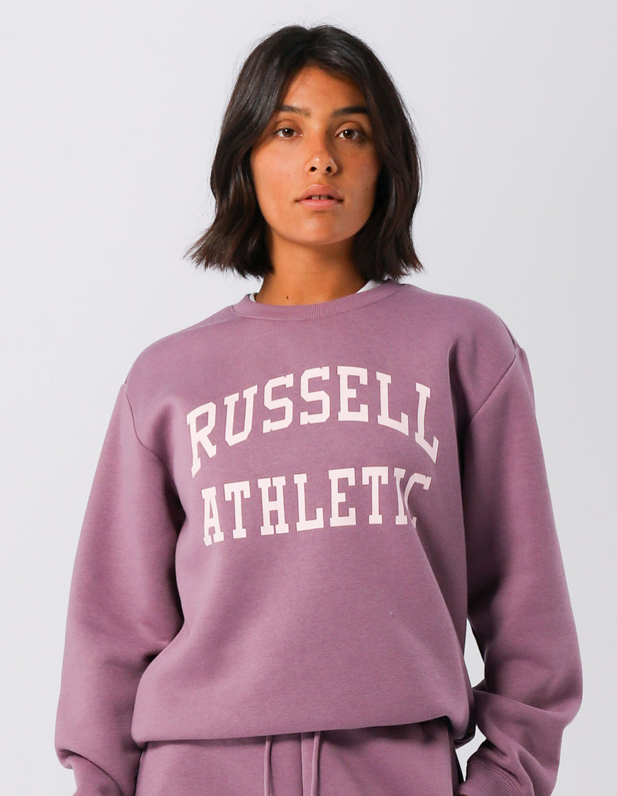 Russell Athletic Australia Womens Arch Logo Crew - Elderberry True Since 1902
