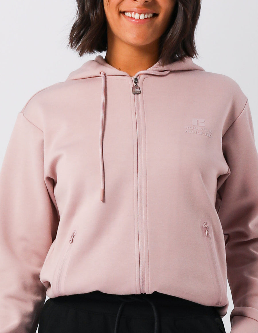 Russell Athletic Australia Women's R-Tech Zip Through Hoodie - Dusty Rose True Since 1902