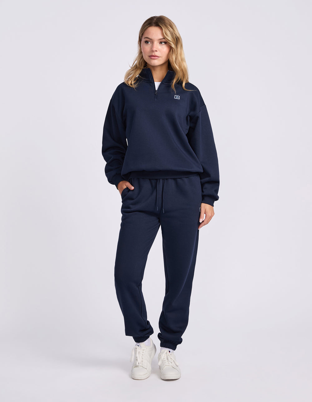 Russell Athletic Australia R Logo Women's Quarter Zip - Michigan Navy True Since 1902