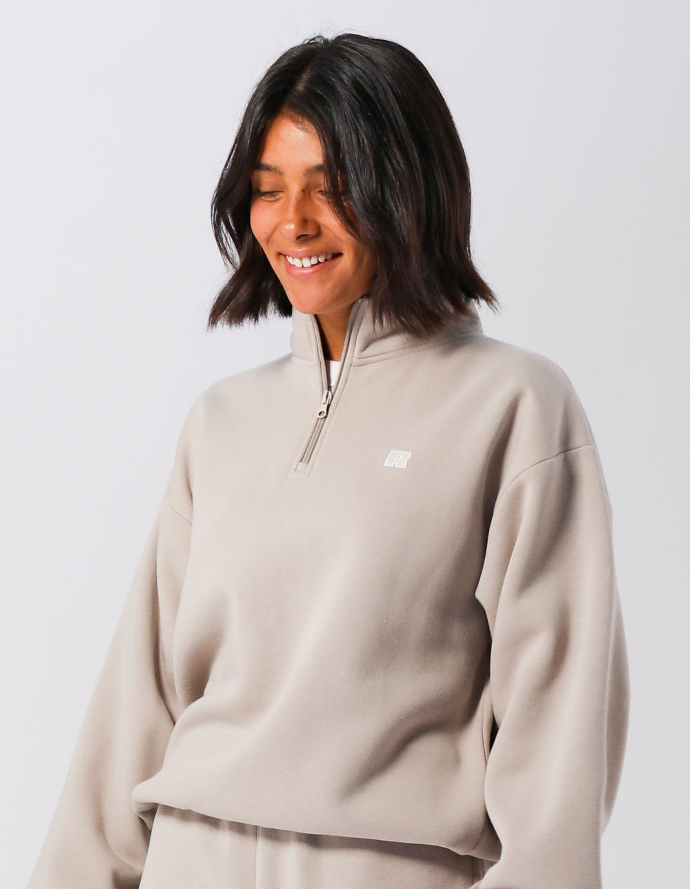 Russell Athletic Australia R Logo Women's Quarter Zip - String True Since 1902