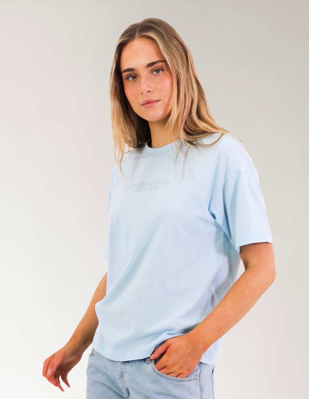 Russell Athletic Australia Women's Tee - Blue Breeze True Since 1902