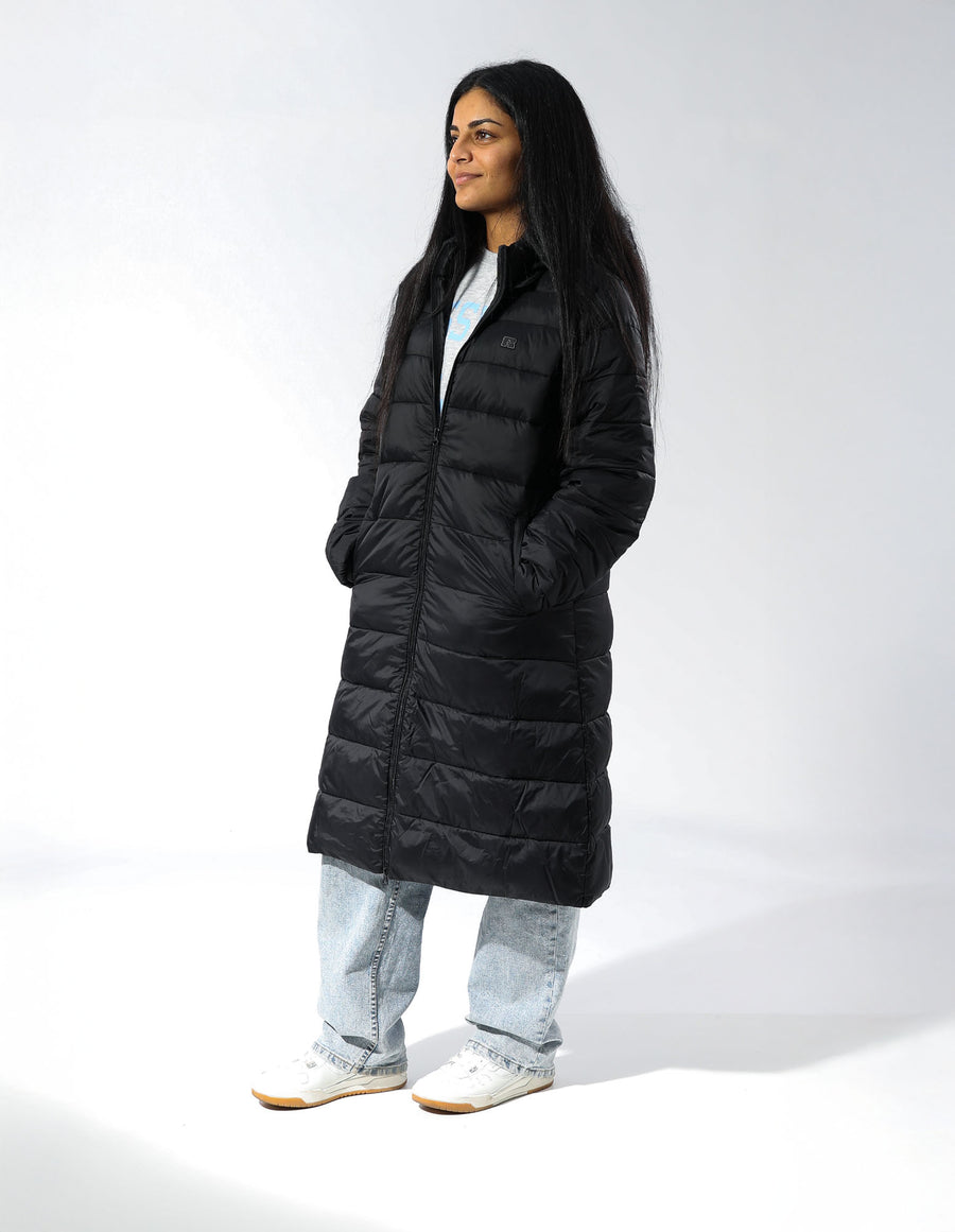 Russell Athletic Australia Womens Longline  Black Puffer Jacket True Since 1902