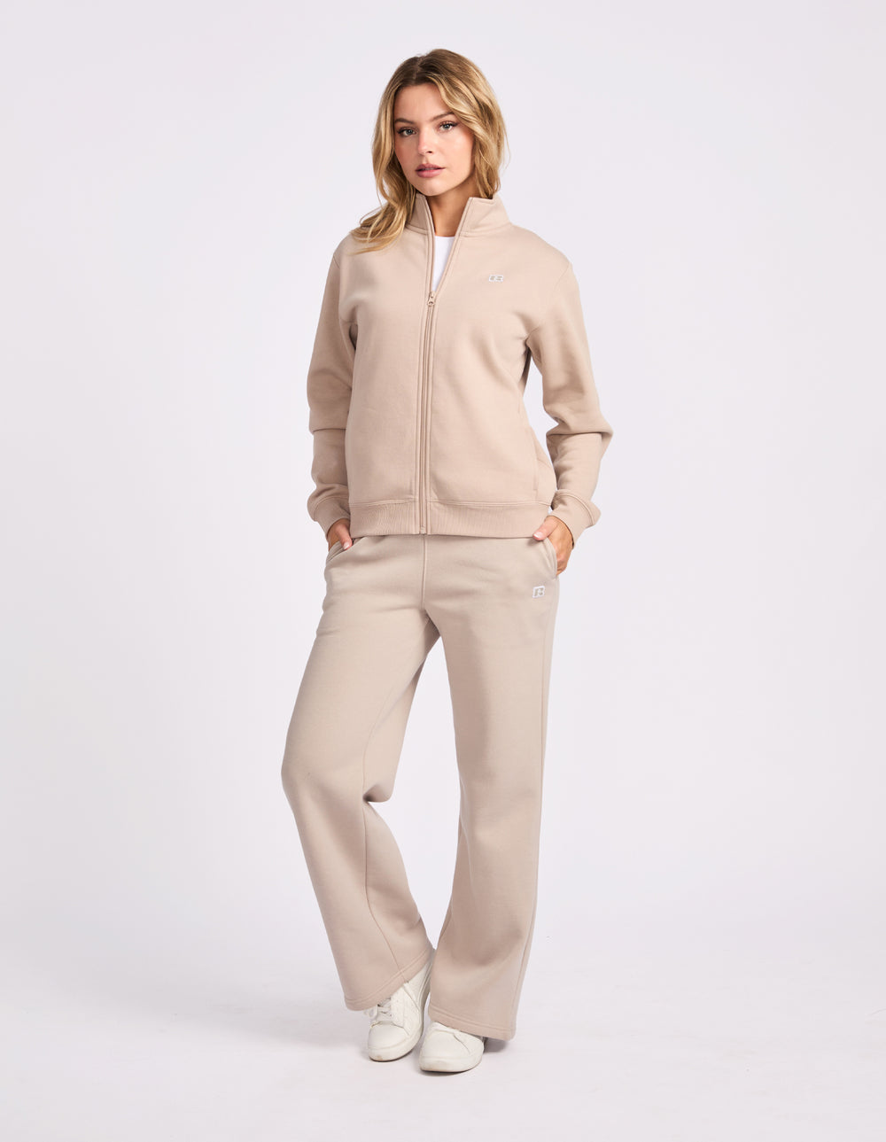 R Logo Trucker Zip Through Womens Jacket - String