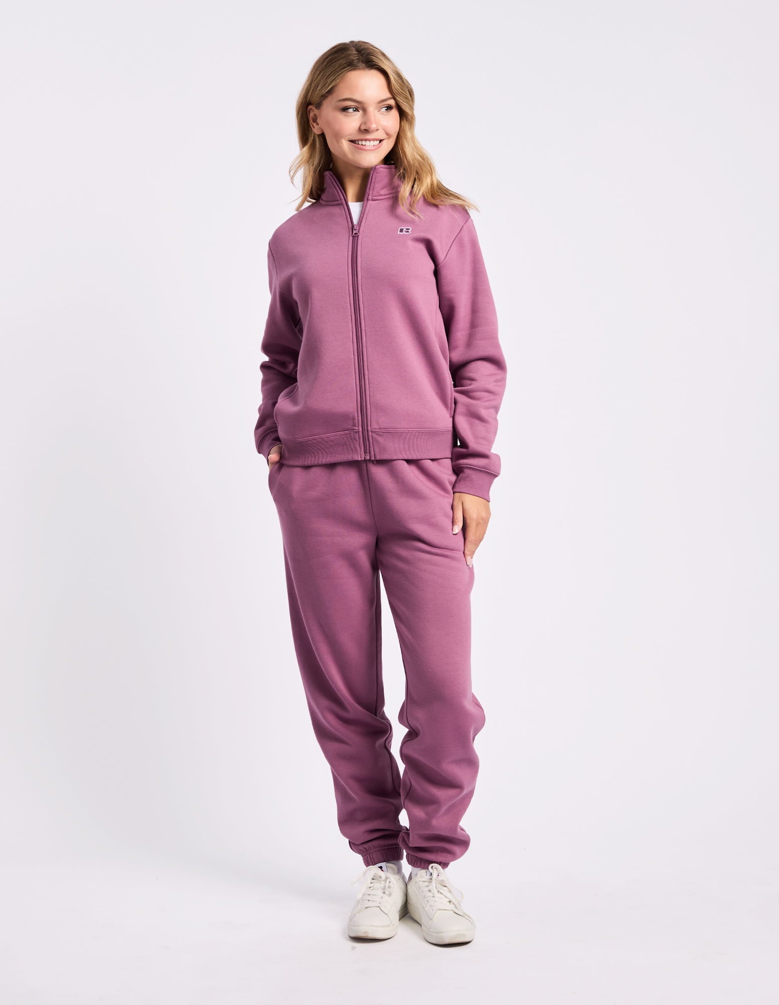 R Logo Trucker Zip Through Womens Jacket - Tulipwood