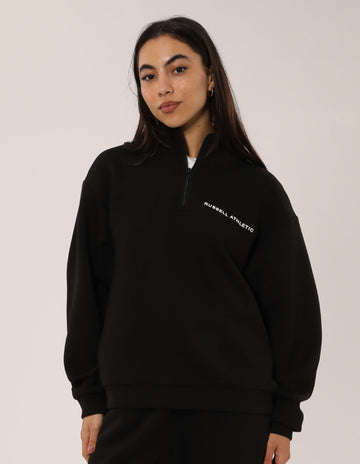 Russell Athletic Australia Women's R Tech Leisure Quarter Zip - Black True Since 1902