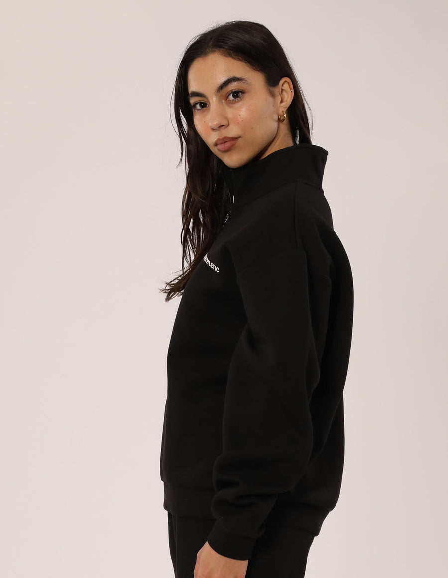 Russell Athletic Australia Women's R Tech Leisure Quarter Zip - Black True Since 1902