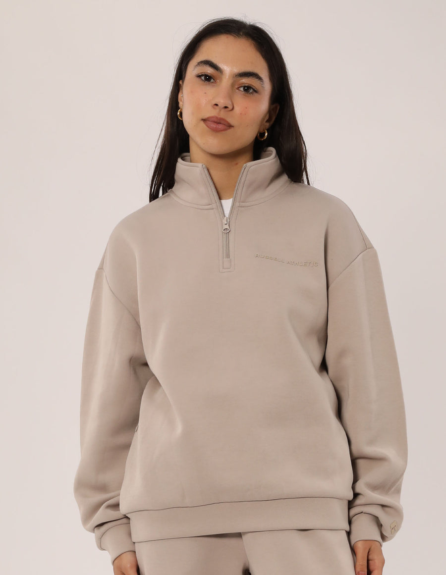 Russell Athletic Australia Women's R Tech Leisure Quarter Zip - String True Since 1902