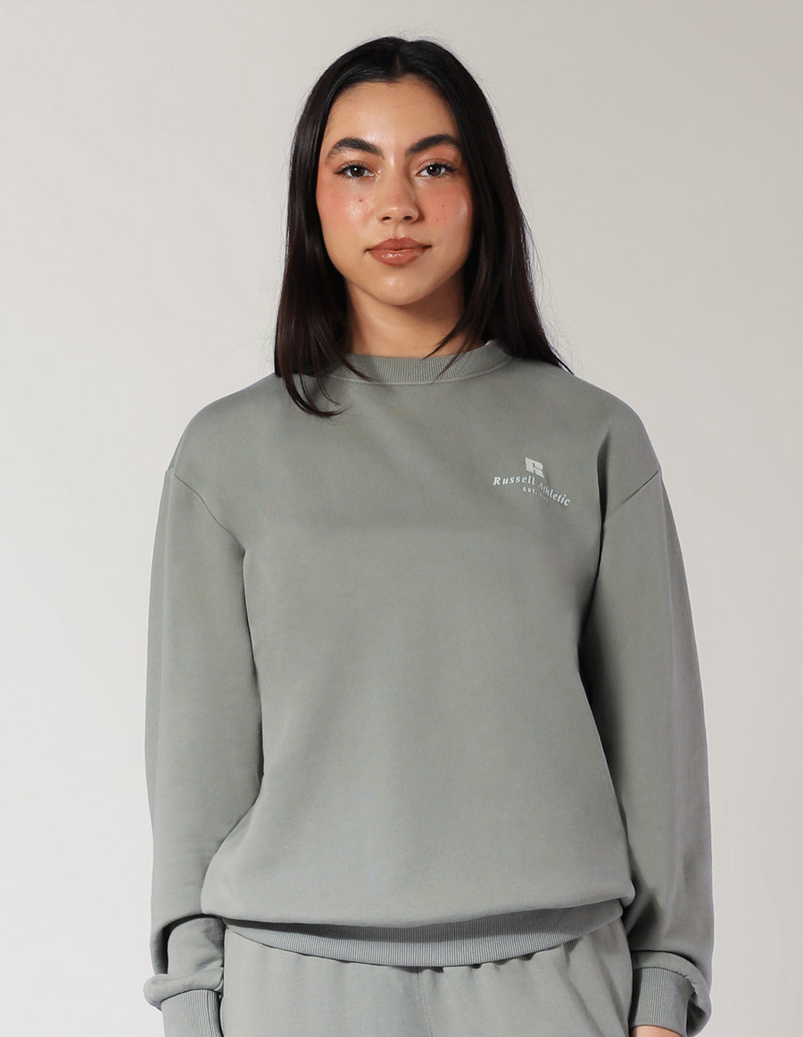 Women's R Logo Crew - Shadow Green