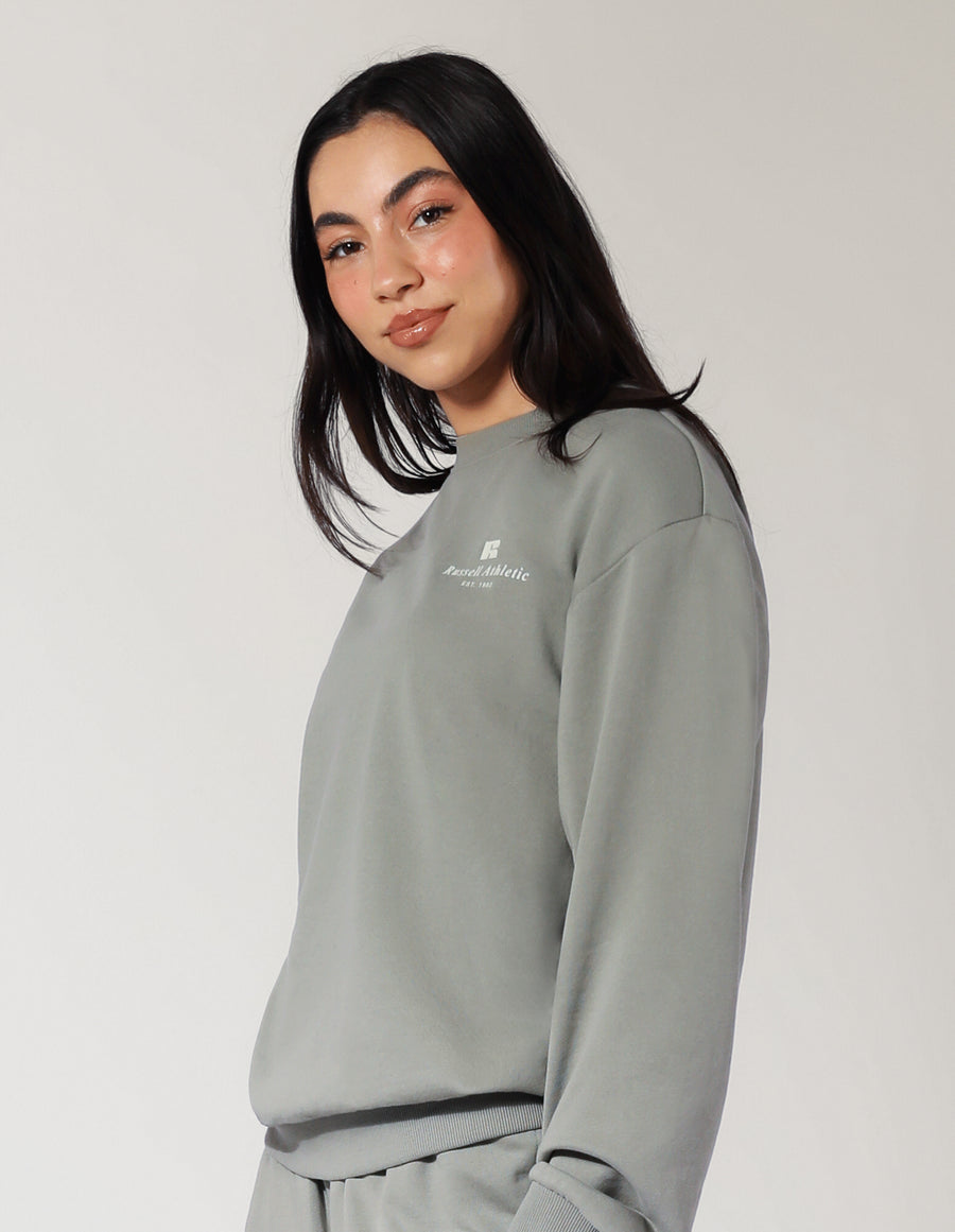 Women's R Logo Crew - Shadow Green