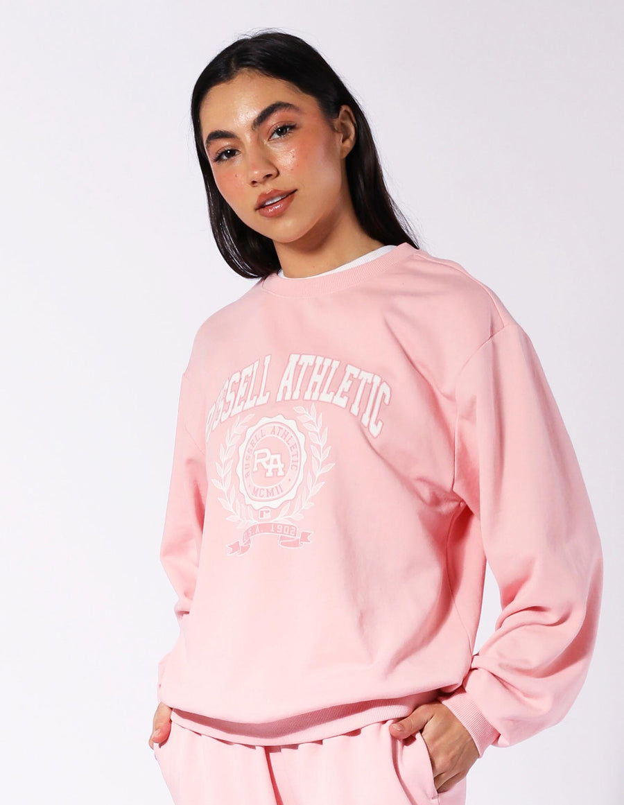 Women's R Logo French Terry Oversized Tee - Quartz Pink