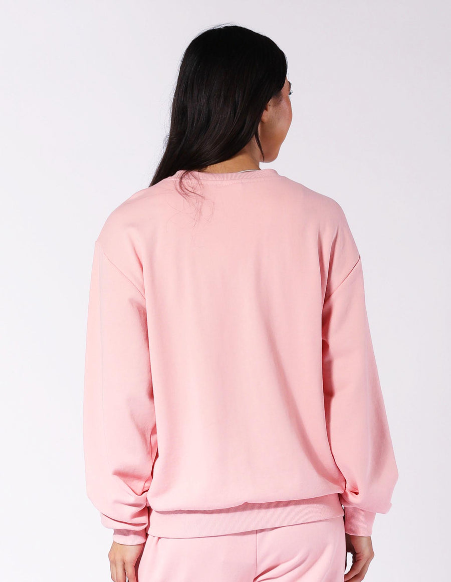 Women's R Logo French Terry Oversized Tee - Quartz Pink