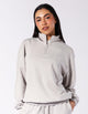 Women's R Logo Terry Quarter Zip - Antarctica White