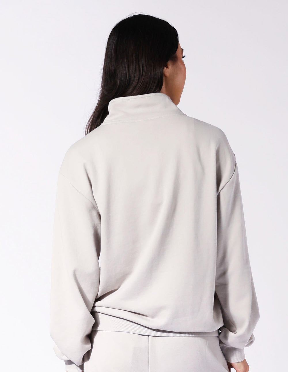Russell Athletic Australia Women's R Logo Terry Quarter Zip - Antarctica White True Since 1902