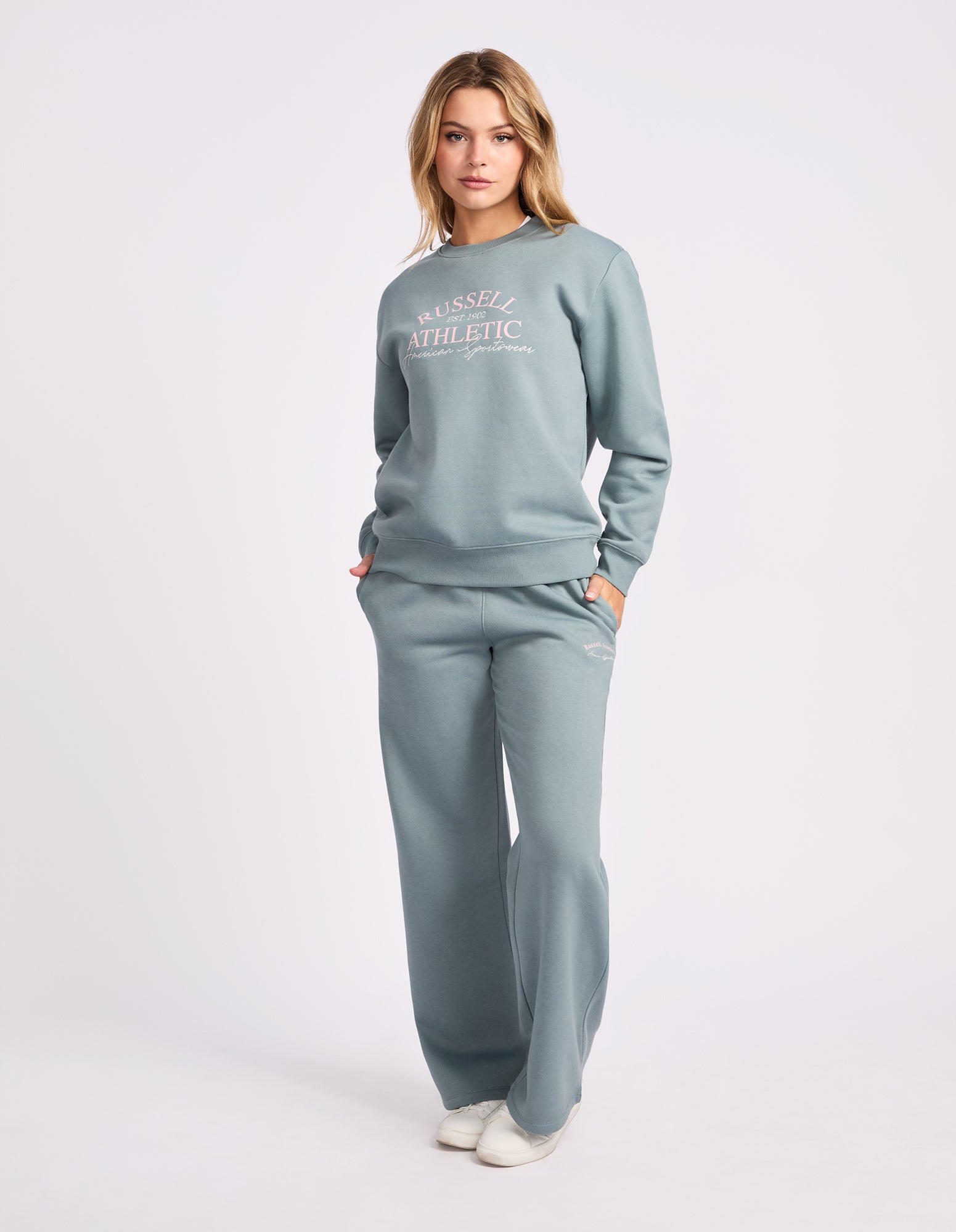 Wide Leg Womens Track pant - Foam Green