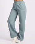 Wide Leg Womens Track pant - Foam Green
