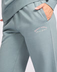 Wide Leg Womens Track pant - Foam Green