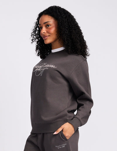 Maple Script Women's Crew - Dark grey