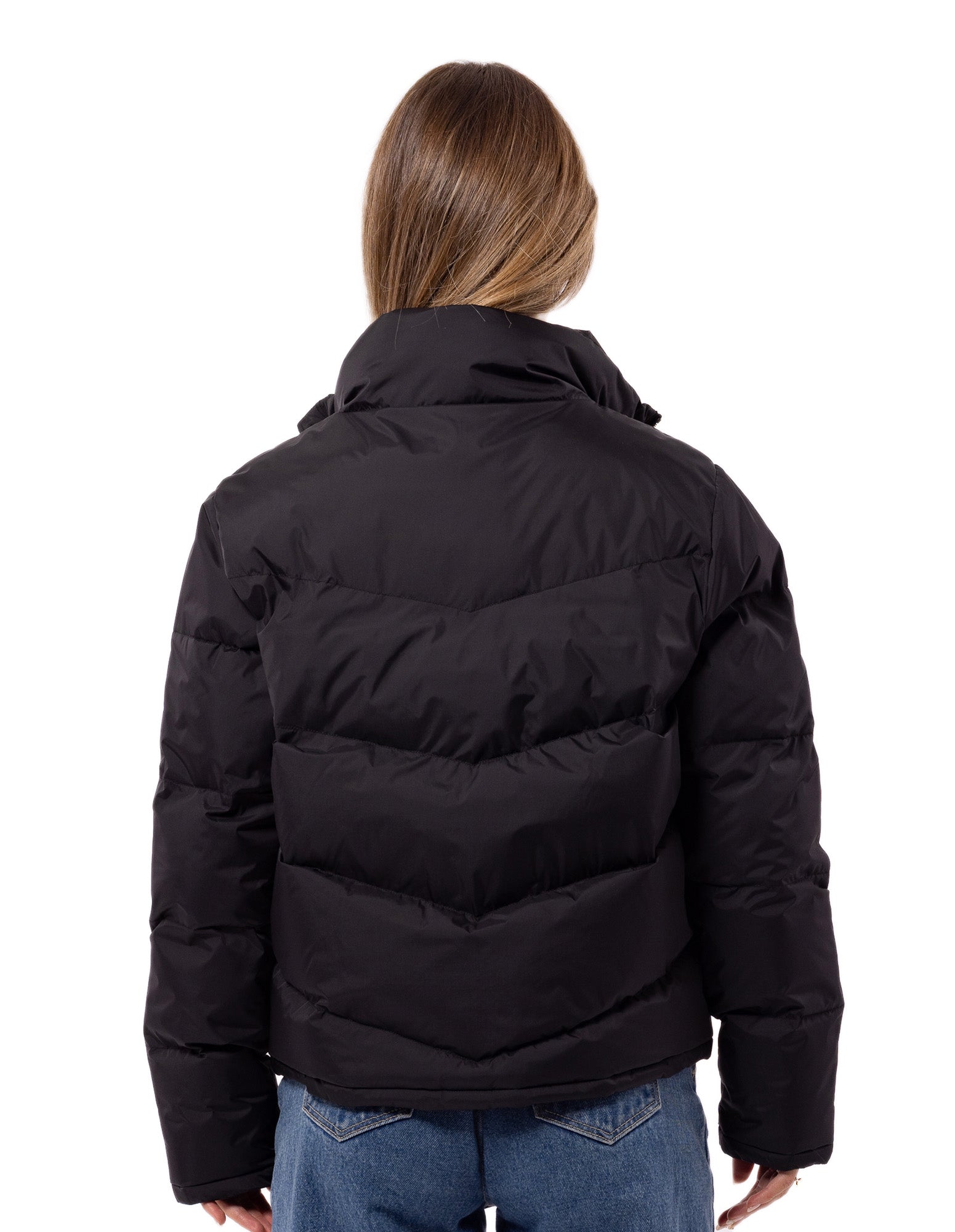 Russell Athletic Australia Women's Arch Logo Puffer Jacket - Black True Since 1902