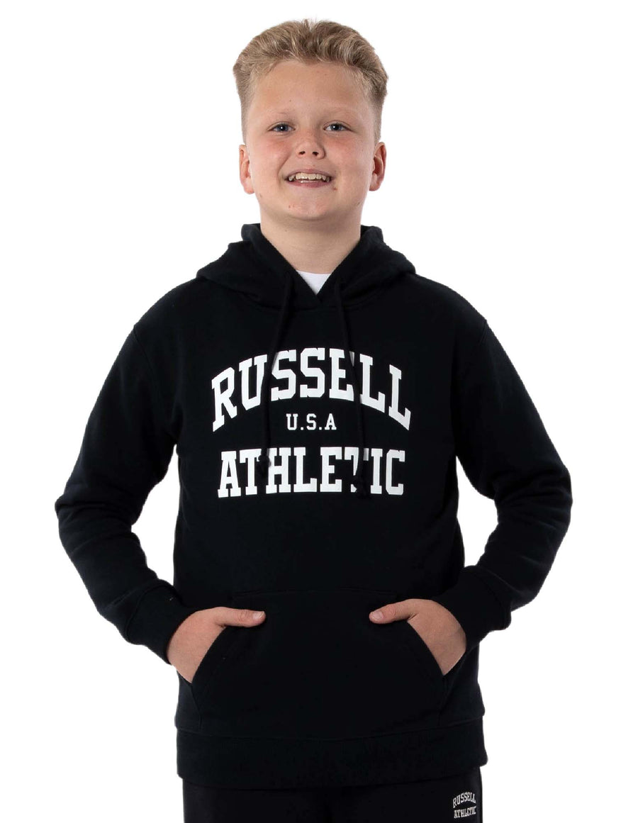 Russell Athletic Australia Kid's Arch Heritage Unisex Youth Hoodie - Black True Since 1902