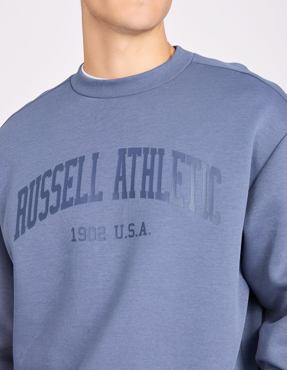 Russell Athletic Australia Russell Athletic Men's Big Arch Leisure Crew Sweatshirt Denim True Since 1902