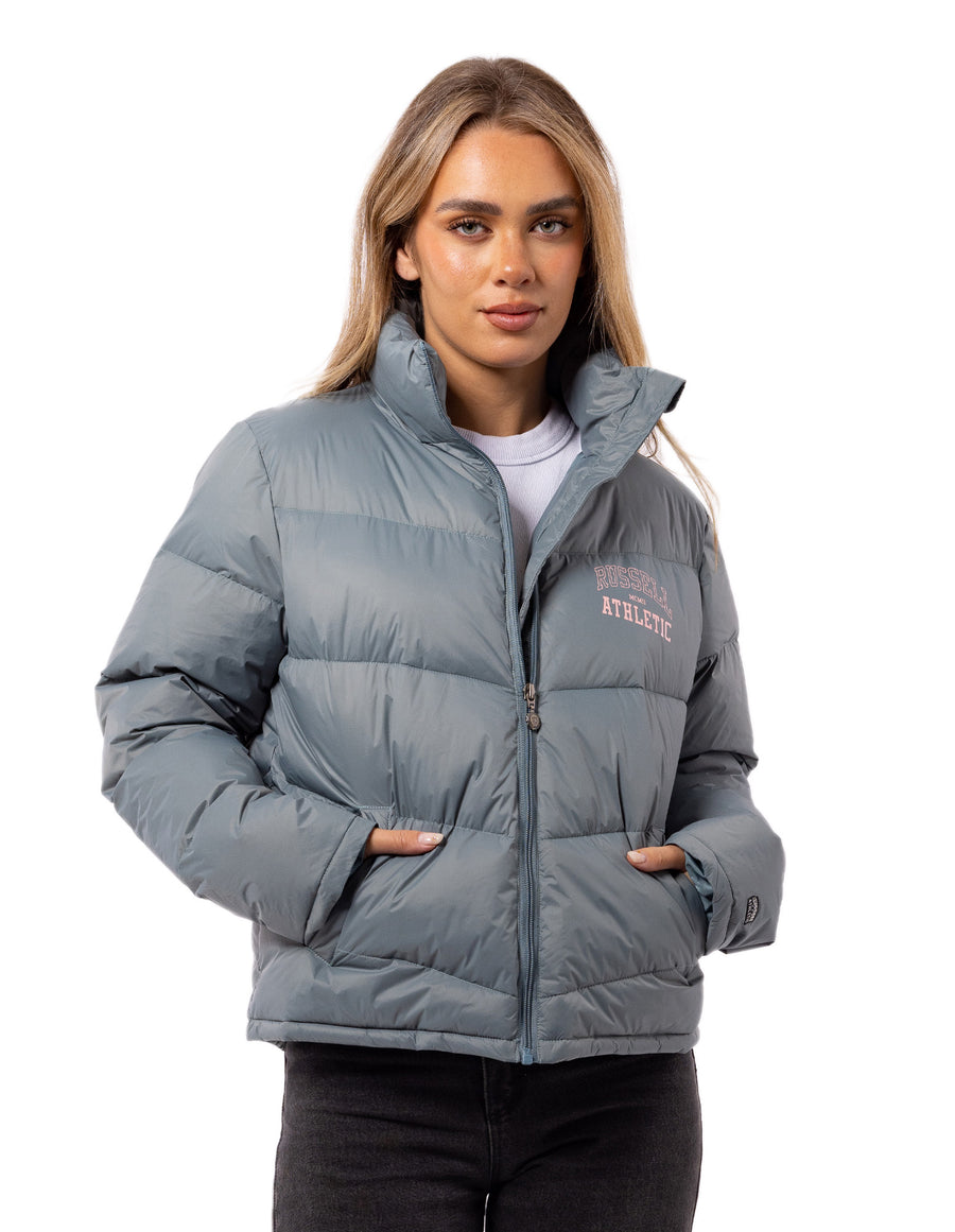 Russell Athletic Australia Women's Arch Logo Puffer Jacket - Stormy Sea True Since 1902