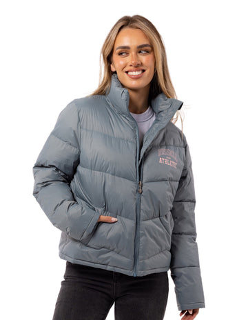 Russell Athletic Australia Women's Arch Logo Puffer Jacket - Stormy Sea True Since 1902